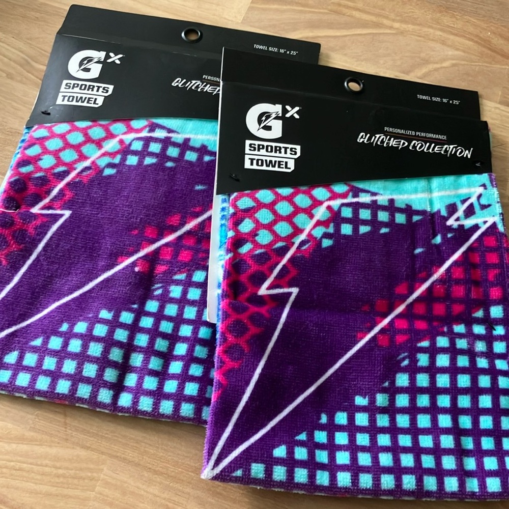 GX Sports Towel - Glitched Collection - Purple and Blue